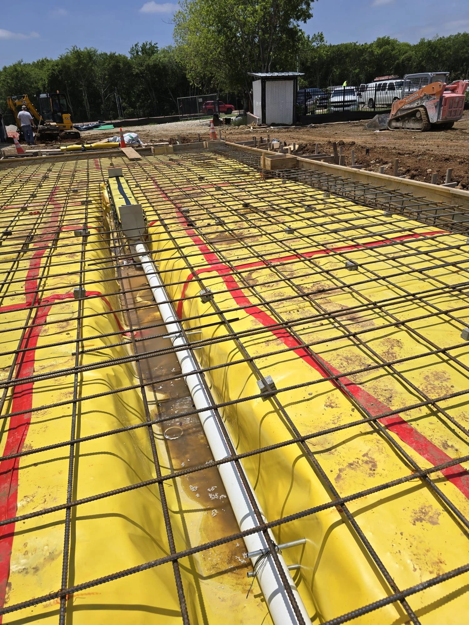 Construction site foundation pour
